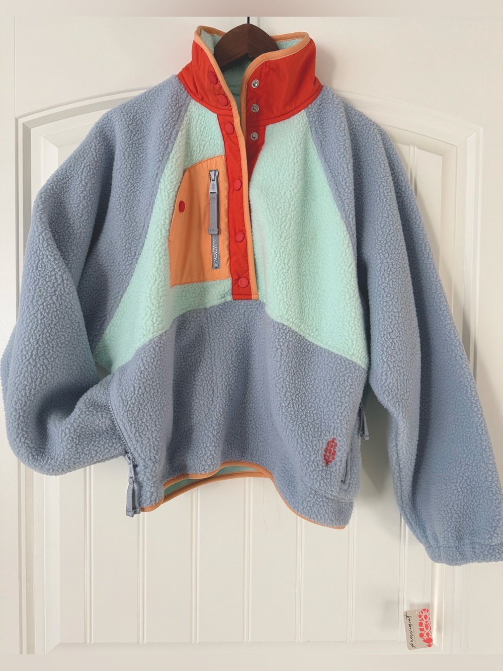 NWT FP Movement by Free People Hit The Slopes Fleece in Light Blue, Mint, Orange